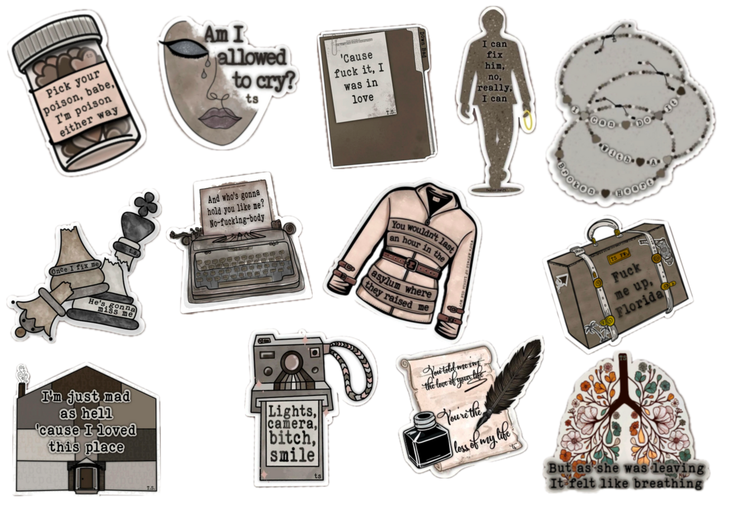 Tortured Poet Sticker Pack