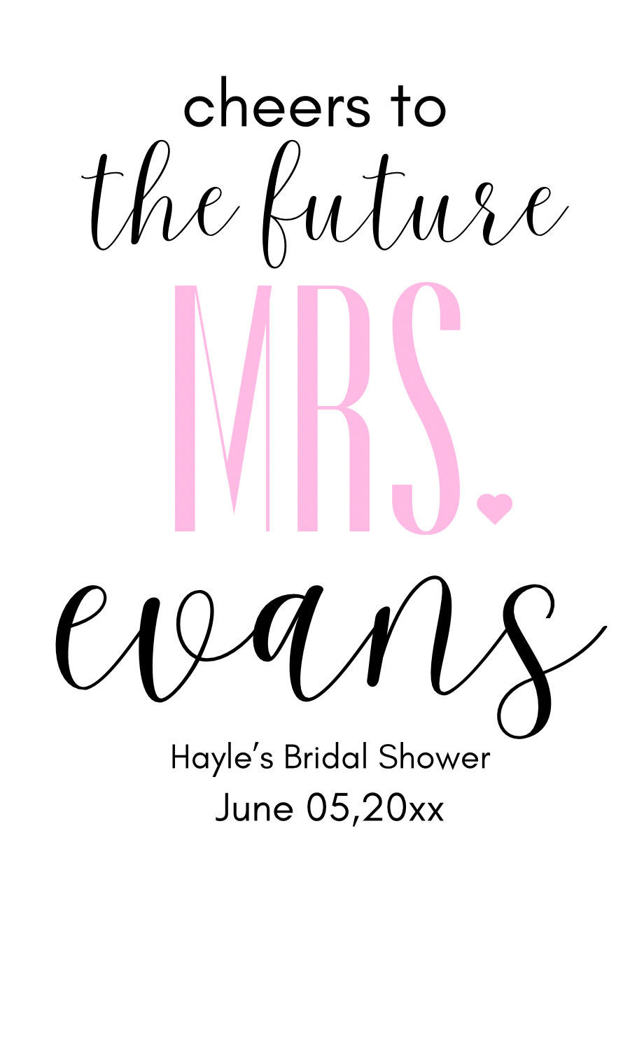 Bridal Shower Wine Label