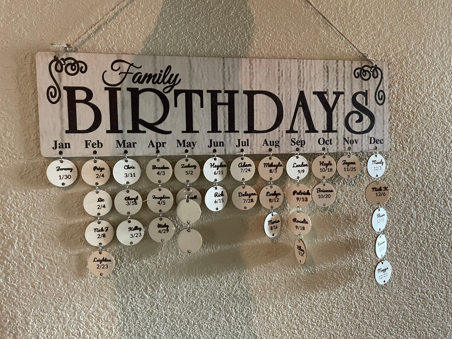 Family Birthday Calendar